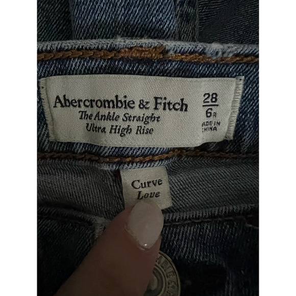 Abercrombie & Fitch Curve Love The Ankle Straight Ultra High Rise Jeans 28/6R - Picture 7 of 9